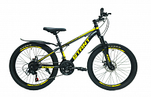 Велосипед 24" STANT MD4000 12",21 ск, черный\желтый