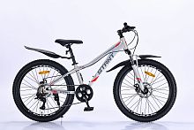 Велосипед 24" STANT MD415 12",6 ск,серебристый/красный