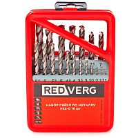 Набор сверел по металлу  1-10мм 19 шт, HSS-G, RedVerg (501042)