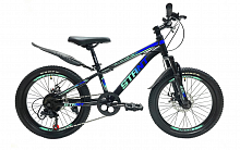 Велосипед 20" STANT MD2000 11",7 ск, черный/синий