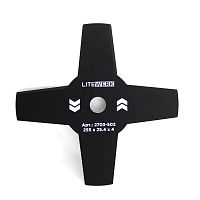 Диск для триммера 4х лопастной,255х25,4х4 с напылением пластика LiteWerk 2703-502