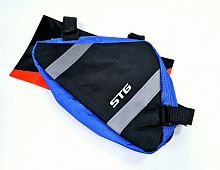 Велосумка STG мод 12490, разм М под раму, треугольная, черная/серая Х88294
