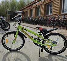 Велосипед 20" NOVATRACK RACER, 12-скор, Power, V-Brak 20SH12V RACER GN20, сталь зеленый