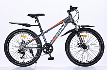 Велосипед 24" STANT MD410 12",6 ск, серый\оранжевый