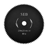 Нож для газонокосилки SEB 80-и лопастной 230х25,4х1,4