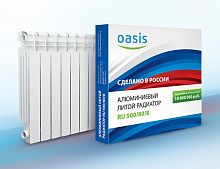 Радиатор водян. отопл. алюм. литой (ОАЗИС) 6 сек. 500/80 мм Россия