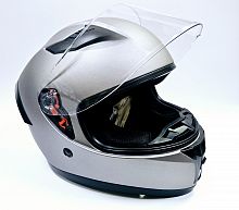 Мотошлем Yema YM-829, размер S, серый, матовый (прозрачный визор)