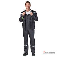 Костюм мужской "Профессионал 2" серый/серый 56-58/рост 170-176) (куртка и полукомбинезон)