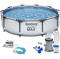 Бассейн  каркасный круглый Bestway 305х76,фильтр-насос в комплекте