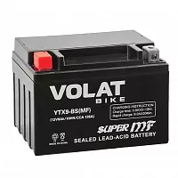Аккумулятор VOLAT Bike 12B 9A (135A пусковой ток) (YTX9-BS MF) прямая/пол (150х87х107мм)